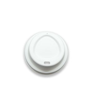 80mm Sugarcane Fibre Lid - White
