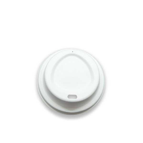 80mm Sugarcane Fibre Lid - White