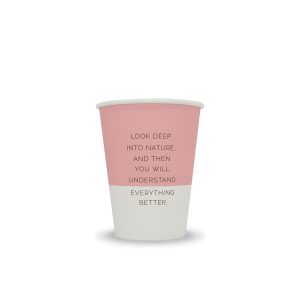 12oz Single Wall Paper Cup - White/Pink