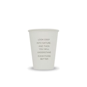 12oz Single Wall Paper Cup - White "Look Deep Into Nature"
